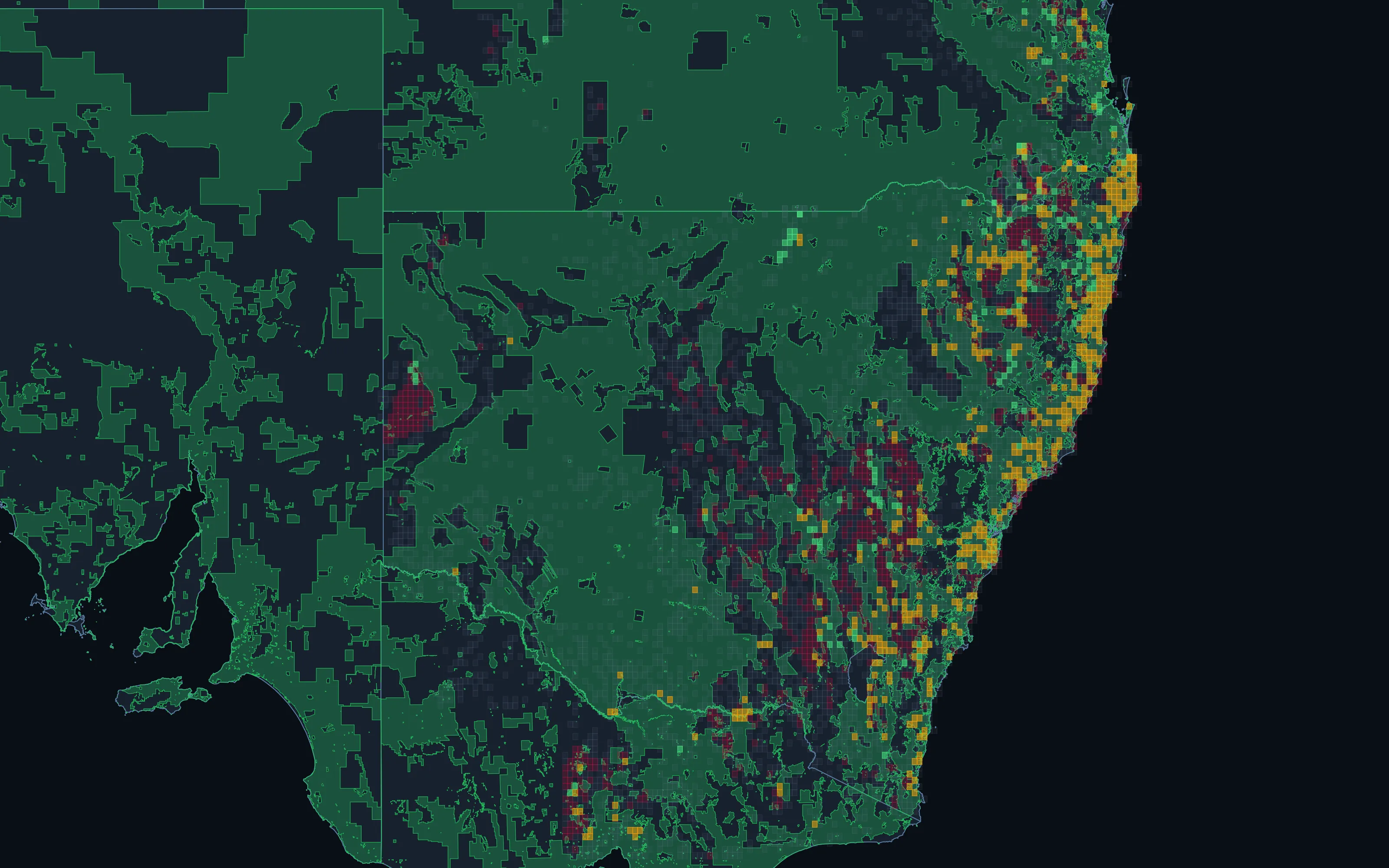 New South Wales land-access screen over open ground
