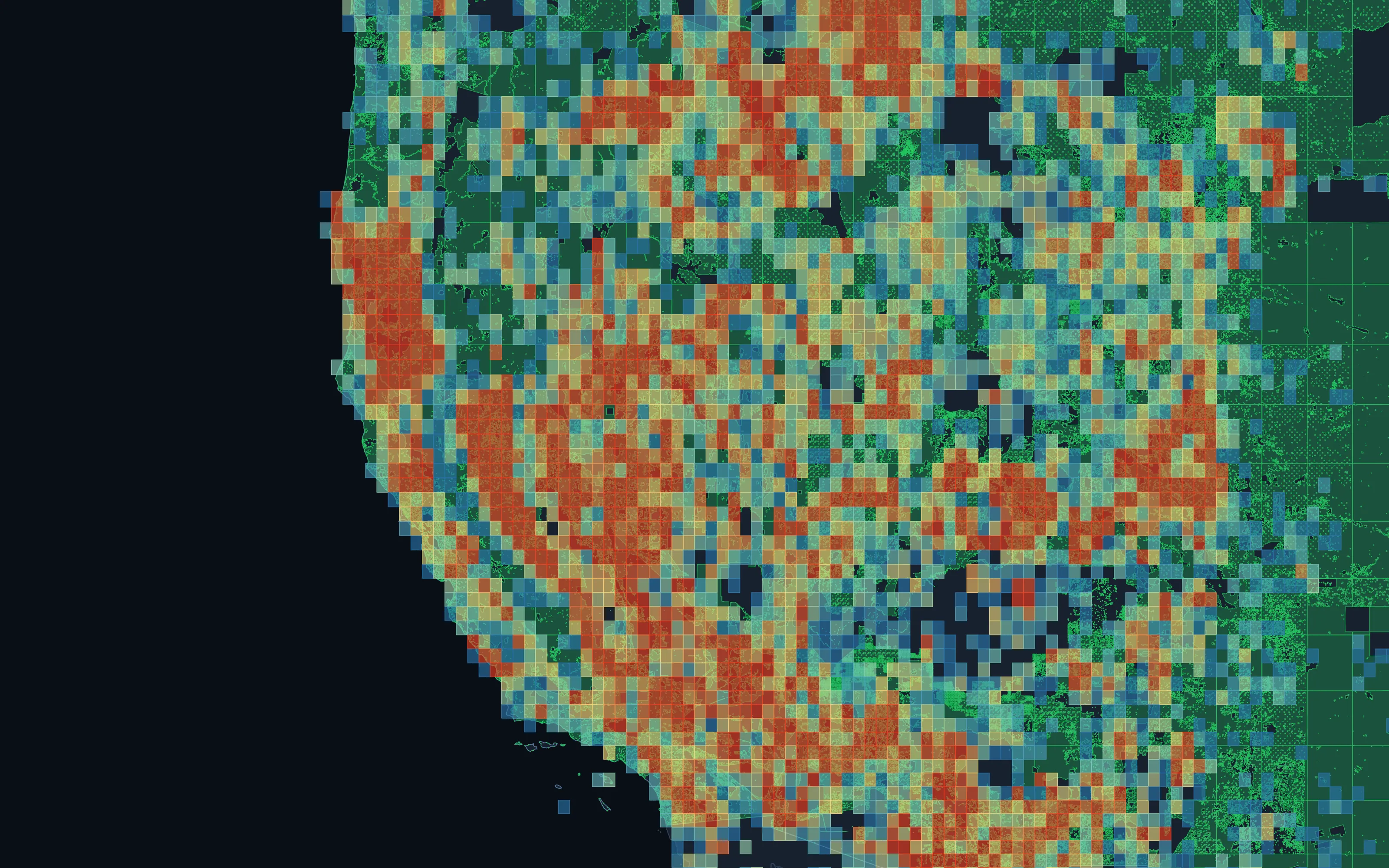 Great Basin, United States: open federal ground with open cells ranked by recorded endowment